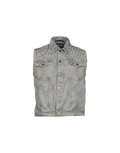 Shop Just Cavalli Denim Outerwear In Grey