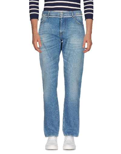 Shop Valentino Denim Pants In Blue