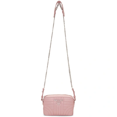 Shop Prada Pink Small Quilted Camera Bag In F0924 Pesco
