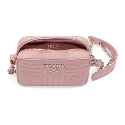 Shop Prada Pink Small Quilted Camera Bag In F0924 Pesco