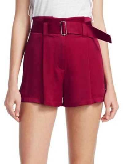 Shop A.l.c Deliah Belted Shorts In Berry