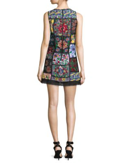 Shop Alice And Olivia Marcelina Embroidered Tunic Dress In Multi