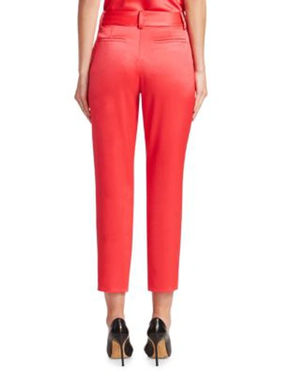 Shop Alice And Olivia Stacey Slim Trousers In Watermelon