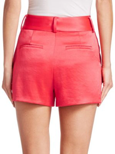 Shop Alice And Olivia Cady High Waisted Shorts In Watermelon