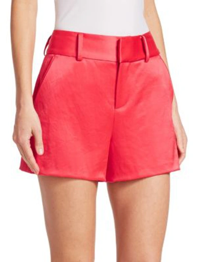 Shop Alice And Olivia Cady High Waisted Shorts In Watermelon