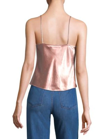 Shop Alice And Olivia Harmon Drapey Slip Tank Top In Blush