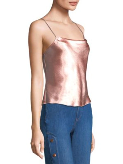 Shop Alice And Olivia Harmon Drapey Slip Tank Top In Blush