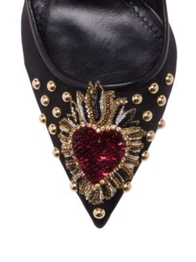Shop Dolce & Gabbana Heart Slip-on Pumps In Black