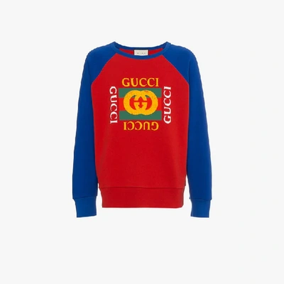 Shop Gucci Cotton Jersey Sweatshirt With  Logo In Red