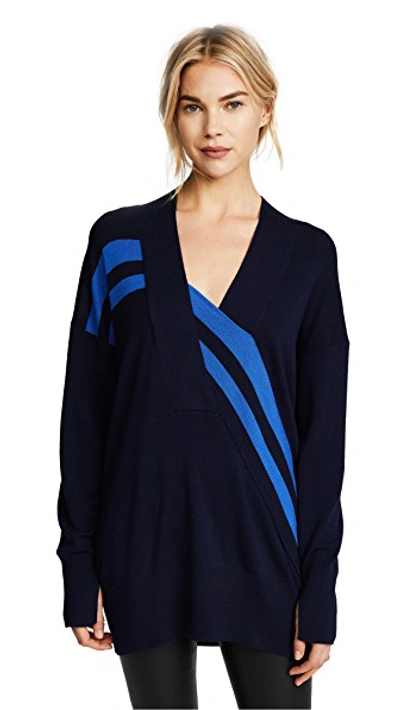 Shop Rag & Bone Grace V Neck Sweater In Navy