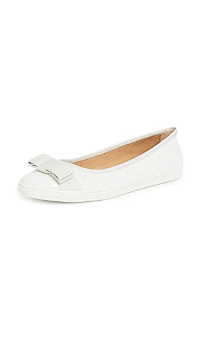 Shop Ferragamo Rufina Flats In New Bianco