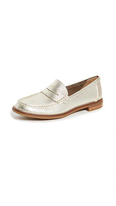 Shop Sperry Seaport Penny Loafers In Platinum