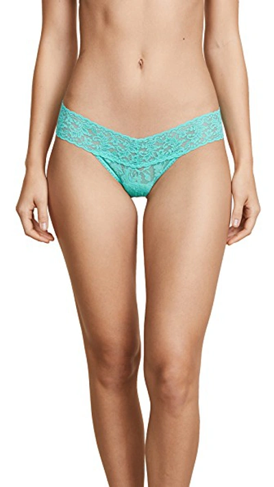 Shop Hanky Panky Signature Lace Low Rise Thong In Seafoam