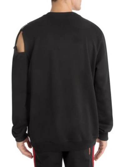Shop Dolce & Gabbana Amore Cold Shoulder Sweatshirt In Black Print