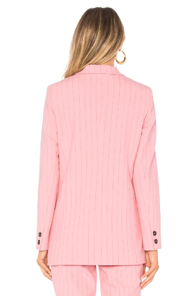 Ganni Brighton Pinstripe Twill Blazer In Pink | ModeSens