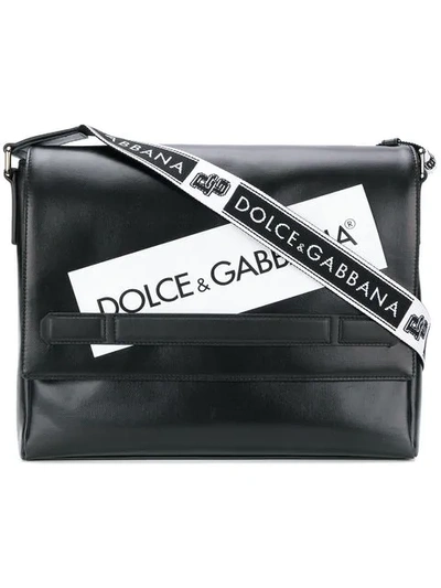 Shop Dolce & Gabbana Logo Panel Messenger Bag In Black