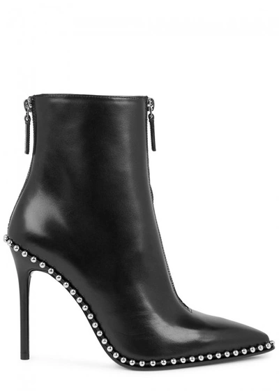 Shop Alexander Wang Eri Black Studded Leather Ankle Boots