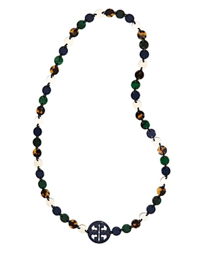 Shop Tory Burch Logo Beaded Necklace, 39 In Multi