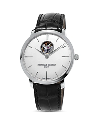 Shop Frederique Constant Slimline Automatic Heart Beat Watch, 40mm In White/black