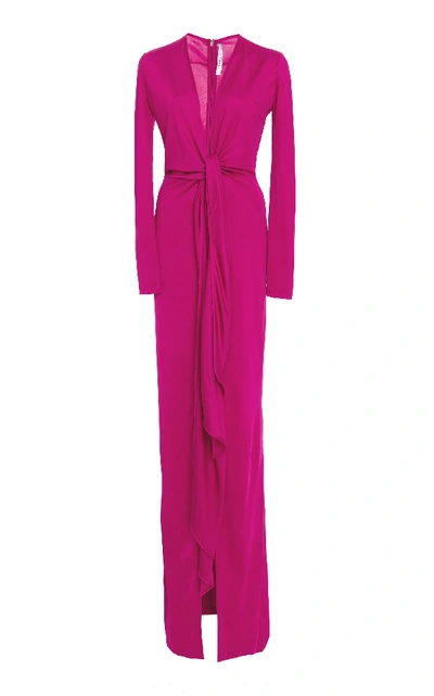 Shop Givenchy Gathered-front Jersey Dress In Pink