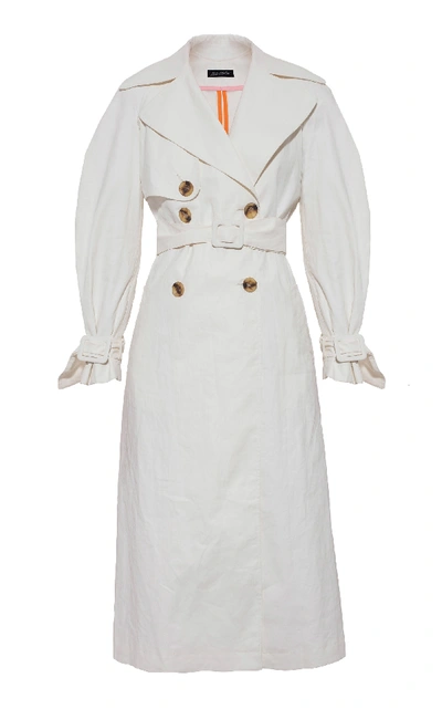 Shop Anna October Knee Length Trench Coat In White