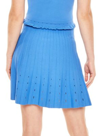 Shop Sandro Izzy Pleated Mini Skirt In Blue Jean