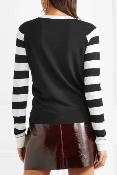 Shop Sonia Rykiel Striped Wool Sweater In Black