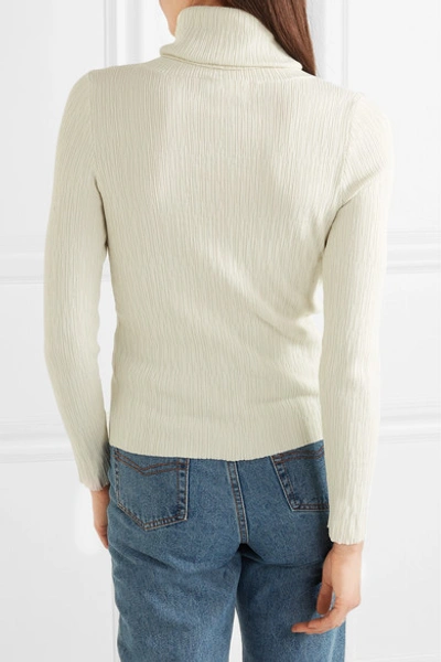 Shop Simon Miller Berto Ribbed-knit Turtleneck Top In Ecru