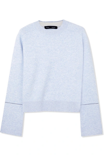 Shop Proenza Schouler Mélange Cotton-blend Sweater In Sky Blue