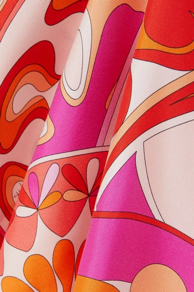Shop Emilio Pucci Nigeria Printed Silk-satin Twill Kaftan In Pink