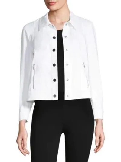 Shop Lafayette 148 Sage Cropped Jacket In White