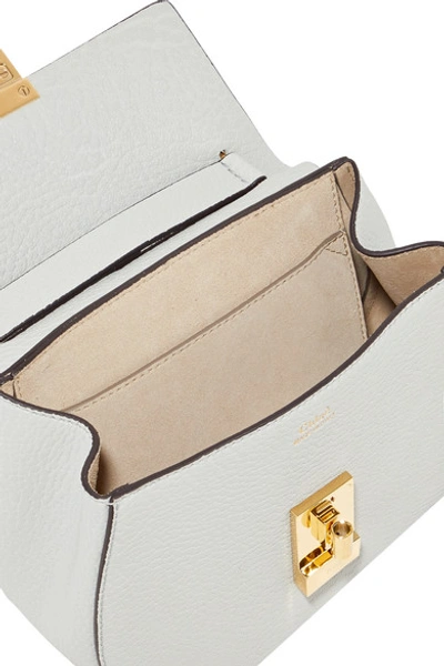 Shop Chloé Drew Mini Textured-leather Shoulder Bag In Light Blue