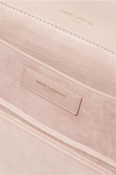 Shop Saint Laurent Bellechasse Medium Textured-leather And Suede Shoulder Bag