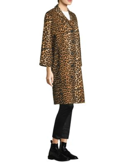 Ganni Camberwell Leopard Jacket Leopard, Brown, |