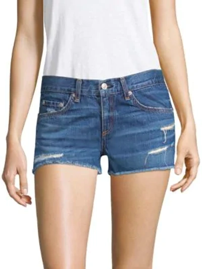 Shop Rag & Bone Distressed Denim Shorts In Johny