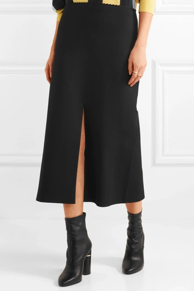 Shop Proenza Schouler Stretch-knit Midi Skirt In Black