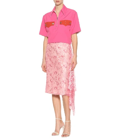 Shop Calvin Klein 205w39nyc Metallic Lace Skirt