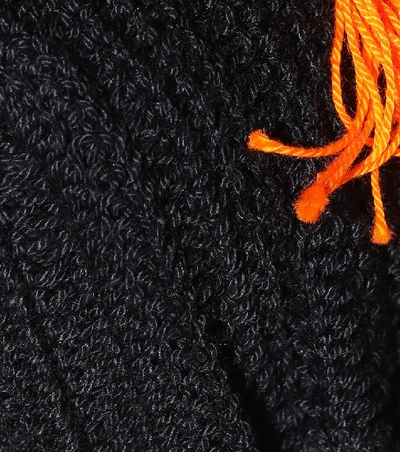 Shop Anna Kosturova Aztec Crocheted Cotton Swimsuit In Black