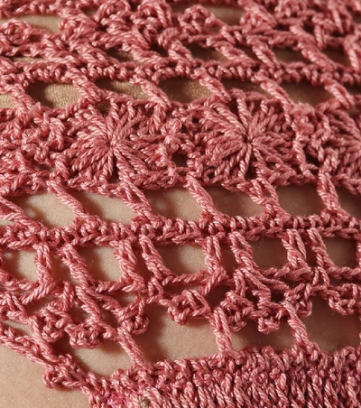 Shop Anna Kosturova Darling Crochet Cotton Bikini Bottoms In Pink