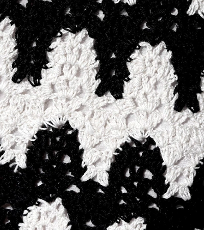 Shop Anna Kosturova Zebra Crocheted Cotton Shorts In Black