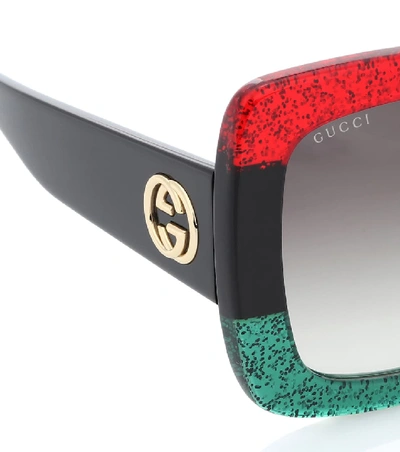 Shop Gucci Oversized Square Sunglasses In Multicoloured
