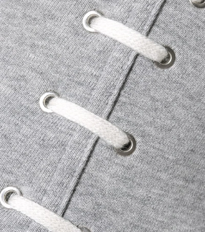 Shop Jonathan Simkhai Whipstitch Cotton Corset In Grey