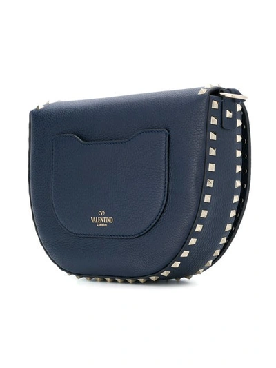 Shop Valentino Garavani Rockstud Saddle Bag In Blue