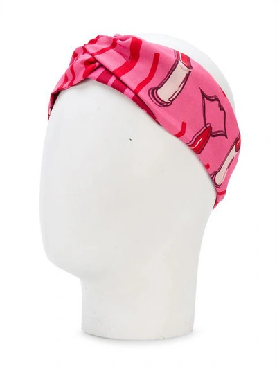 Shop Valentino Printed Hairband - Pink
