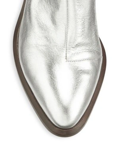 Shop Alexander Wang Kori Leather Metallic Booties In Silver