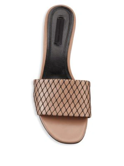 Shop Alexander Wang Lou Low Heel Fishnet Slides In Nude