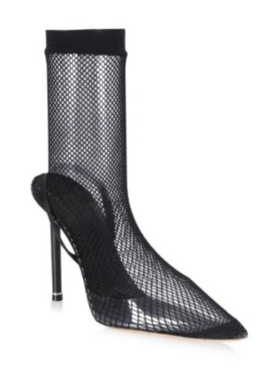 Shop Alexander Wang Caden High Heel Fishnet Booties In Black