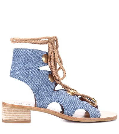 Shop See By Chloé Edna Suede Sandals In Blue