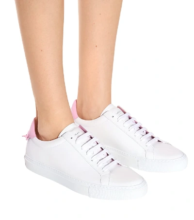 Shop Givenchy Urban Knots Leather Sneakers In White