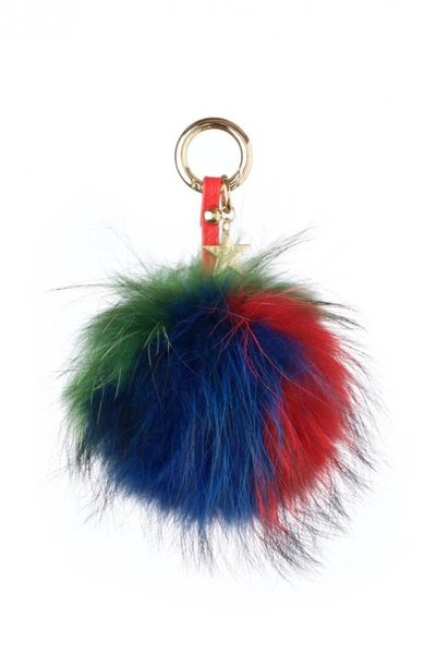 Shop Popski London Fur Pom Pom Keyring